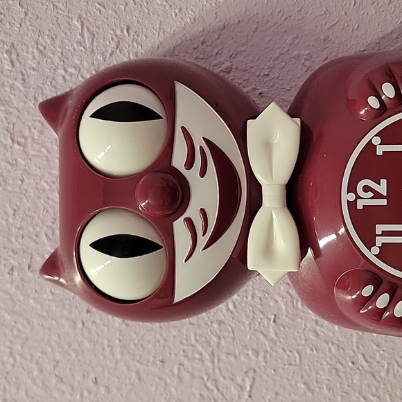 Rare Retired Burgundy Kit Cat Klock Clock - Picture 3 of 6